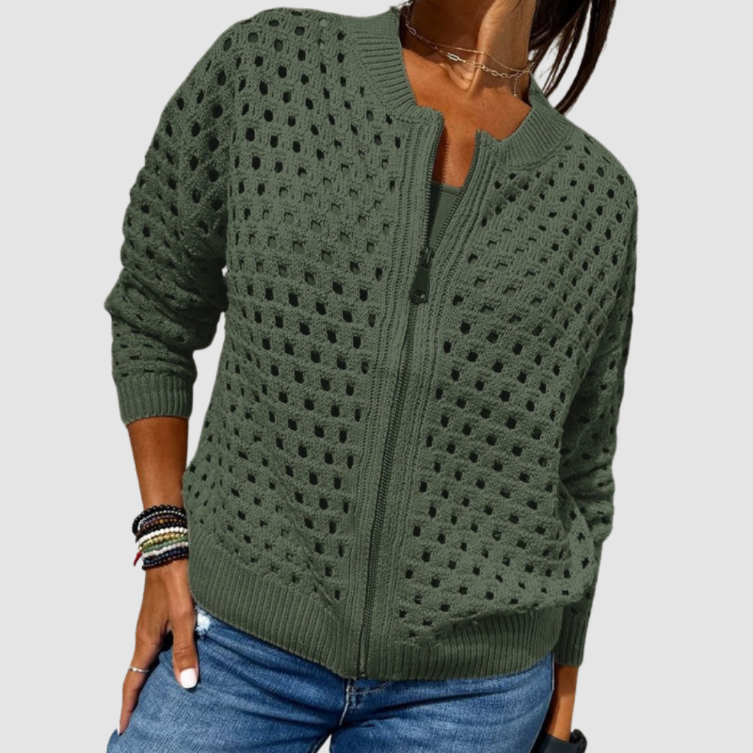 Faelina | Premium Knitted Hole Cardigan