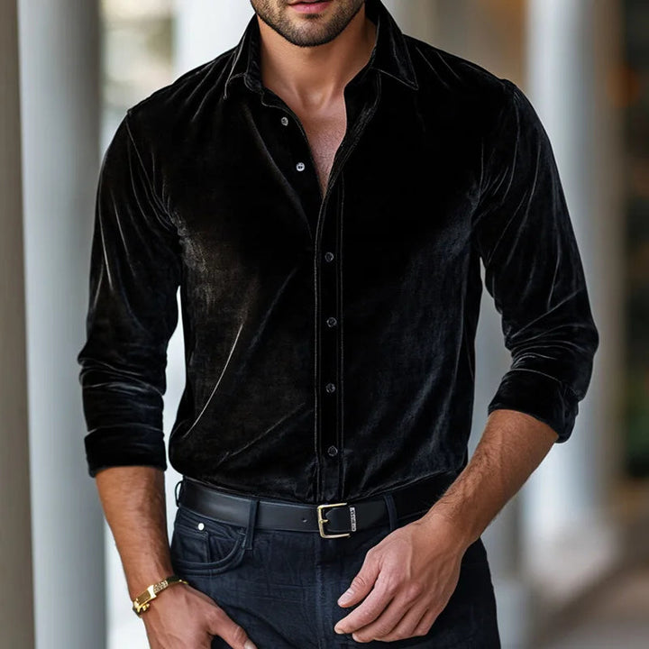 Dorian | Classic Long Sleeve Velvet Shirt