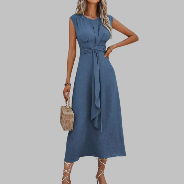 Alora | Elegant Sleeveless Round Neck Maxi Dress