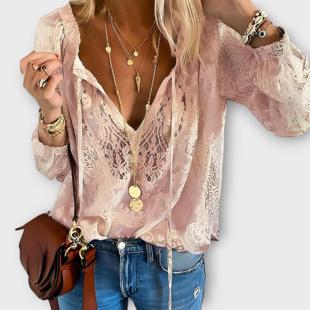 Seraphina | Flowy Tie-Neck Blouse