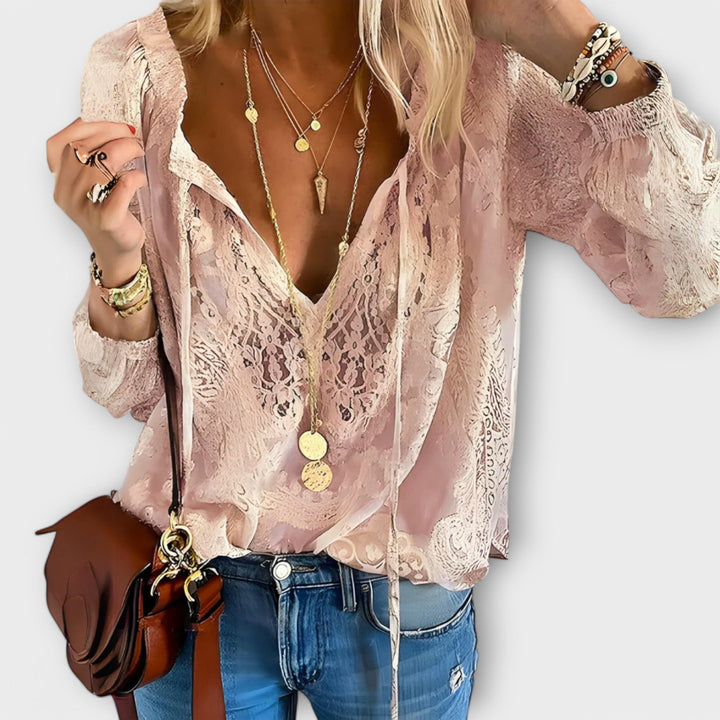 Seraphina | Flowy Tie-Neck Blouse