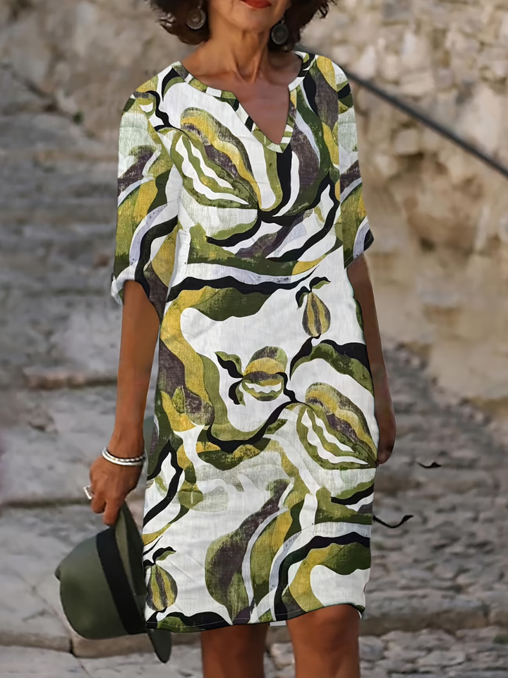 Alessia | Stylish Multicolor Mid Sleeve Dress