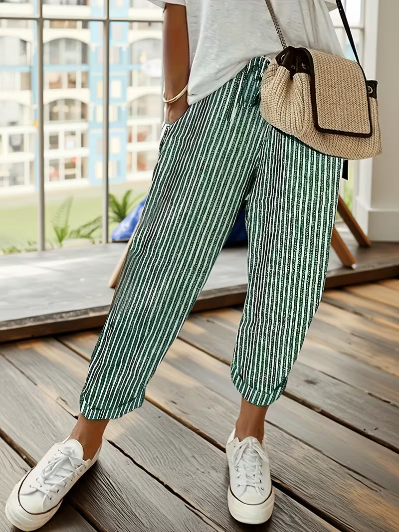 Chelsea | Striped Wide-Leg Casual Pants