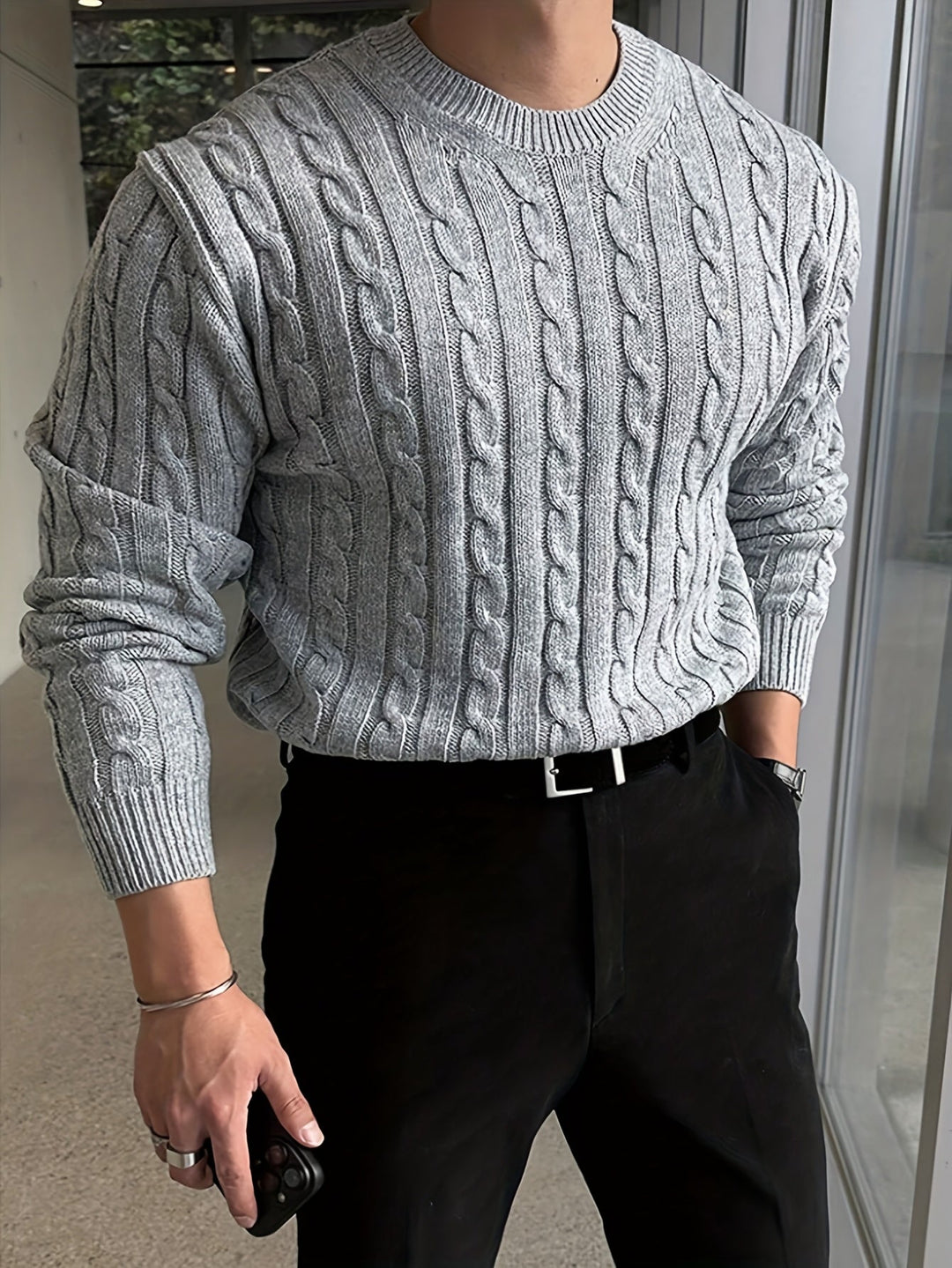 Reid | Cable-Knit Crewneck Sweater