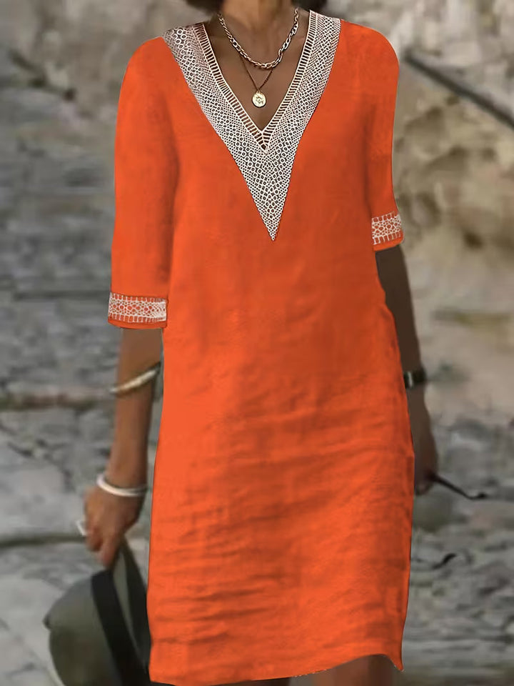 Virelle | Stylish V-Neck Mid Sleeve Dress