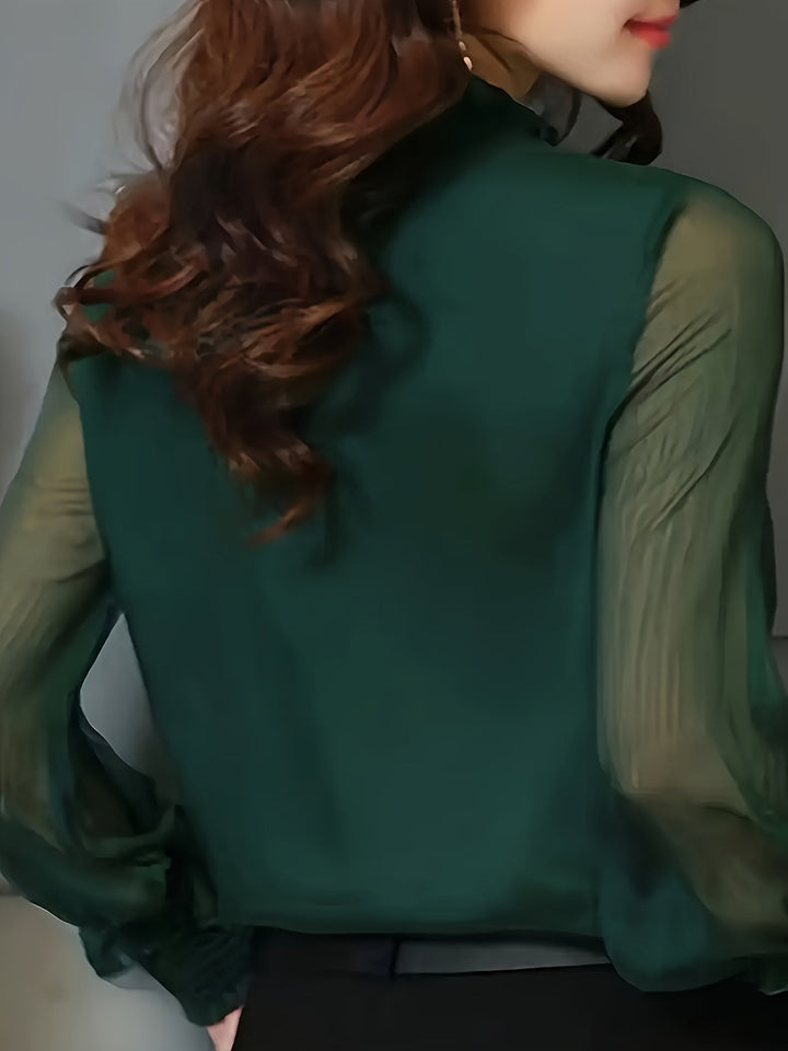 Whitney | Stand-Collar Long-Sleeve Blouse