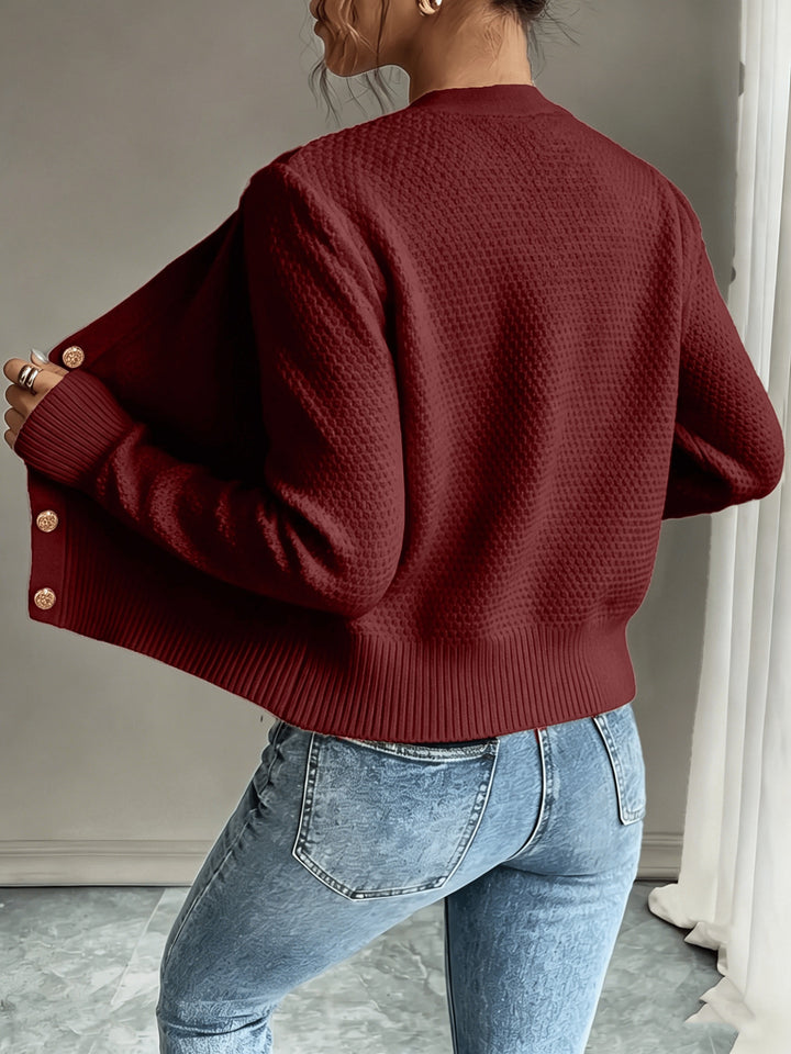 Iris | Cable-Knit Button-Front Cardigan