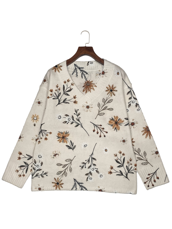 Adelaide | Botanical V-Neck Sweater