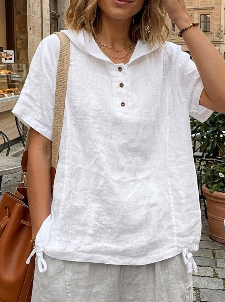 Lena | Relaxed Hooded Drawstring Top