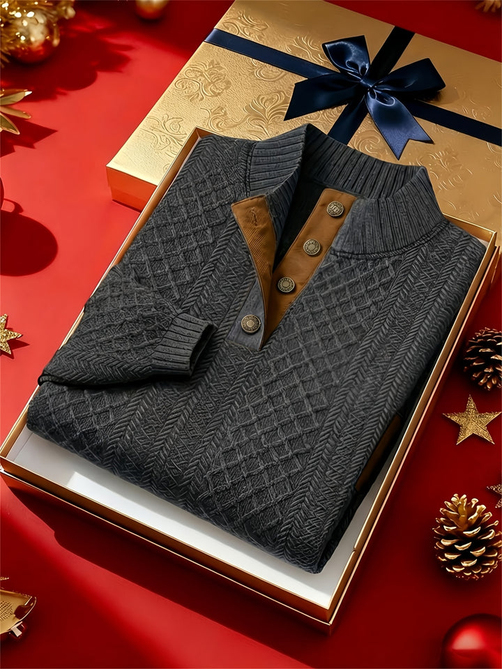 Alden | Stand Collar Textured Sweater
