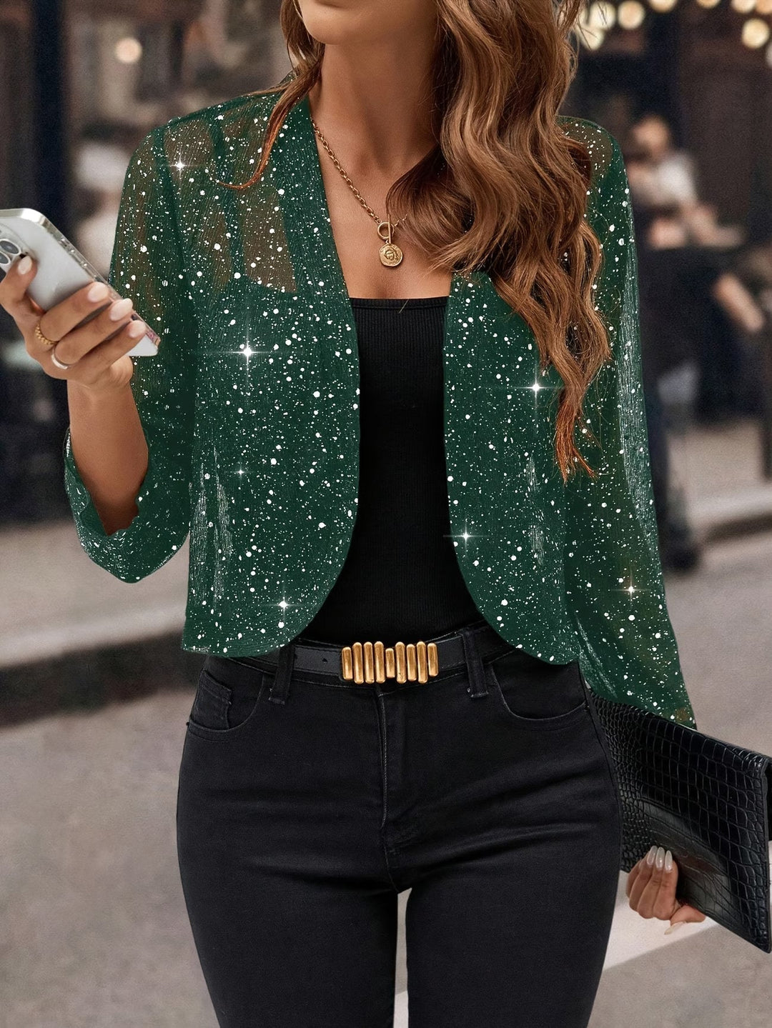 Luciana | Stylish Glitter Sequin Cardigan Jacket