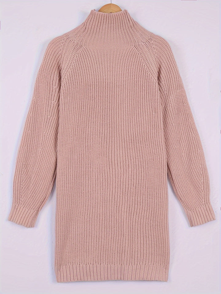 Elaine | Relaxed Half-Turtleneck Sweater Dress
