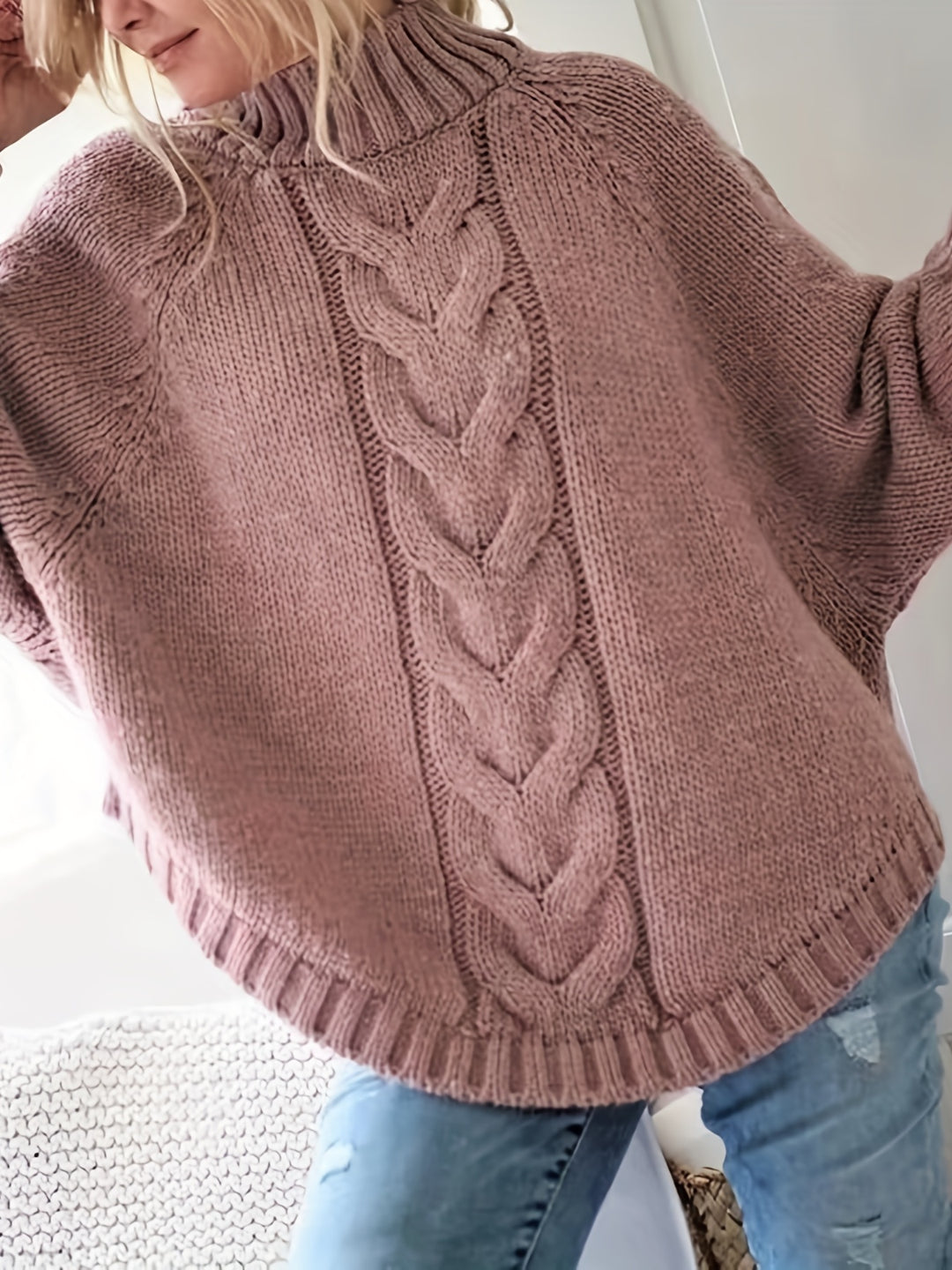 Maisie | Cable-Knit High-Neck Sweater