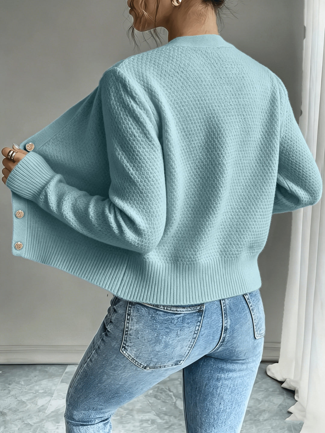 Iris | Cable-Knit Button-Front Cardigan