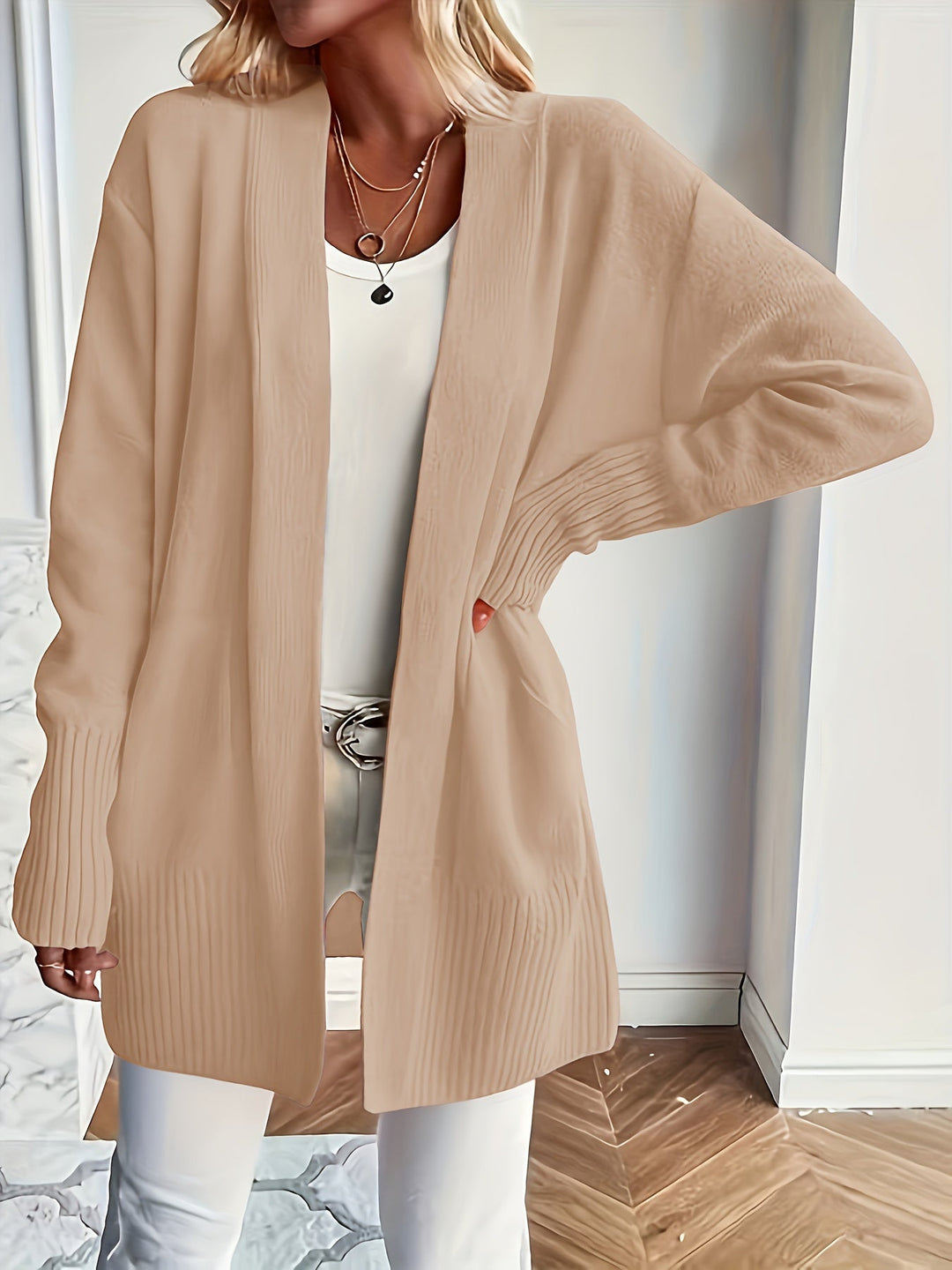 Miriam | Open-Front Draped Cardigan