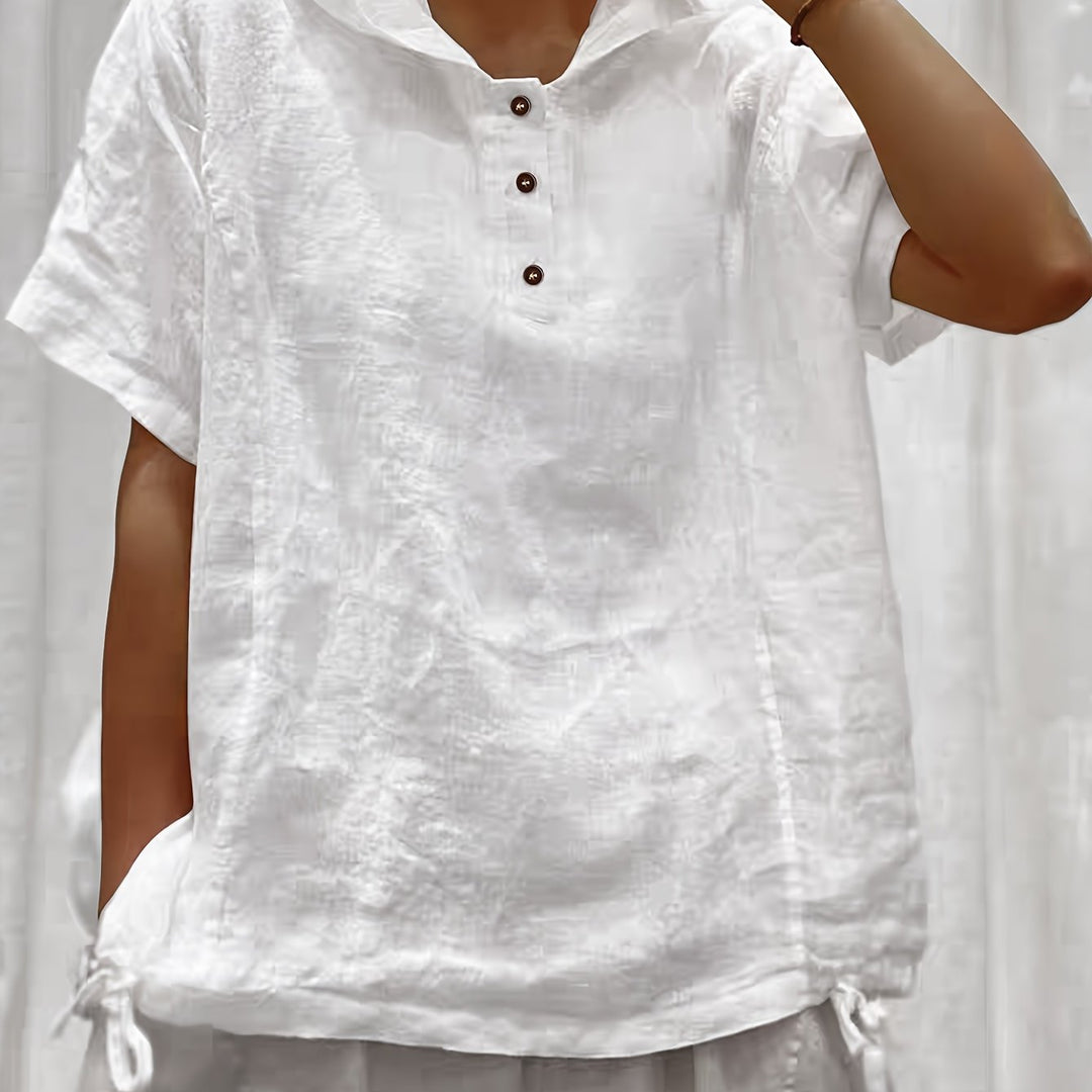 Lena | Relaxed Hooded Drawstring Top
