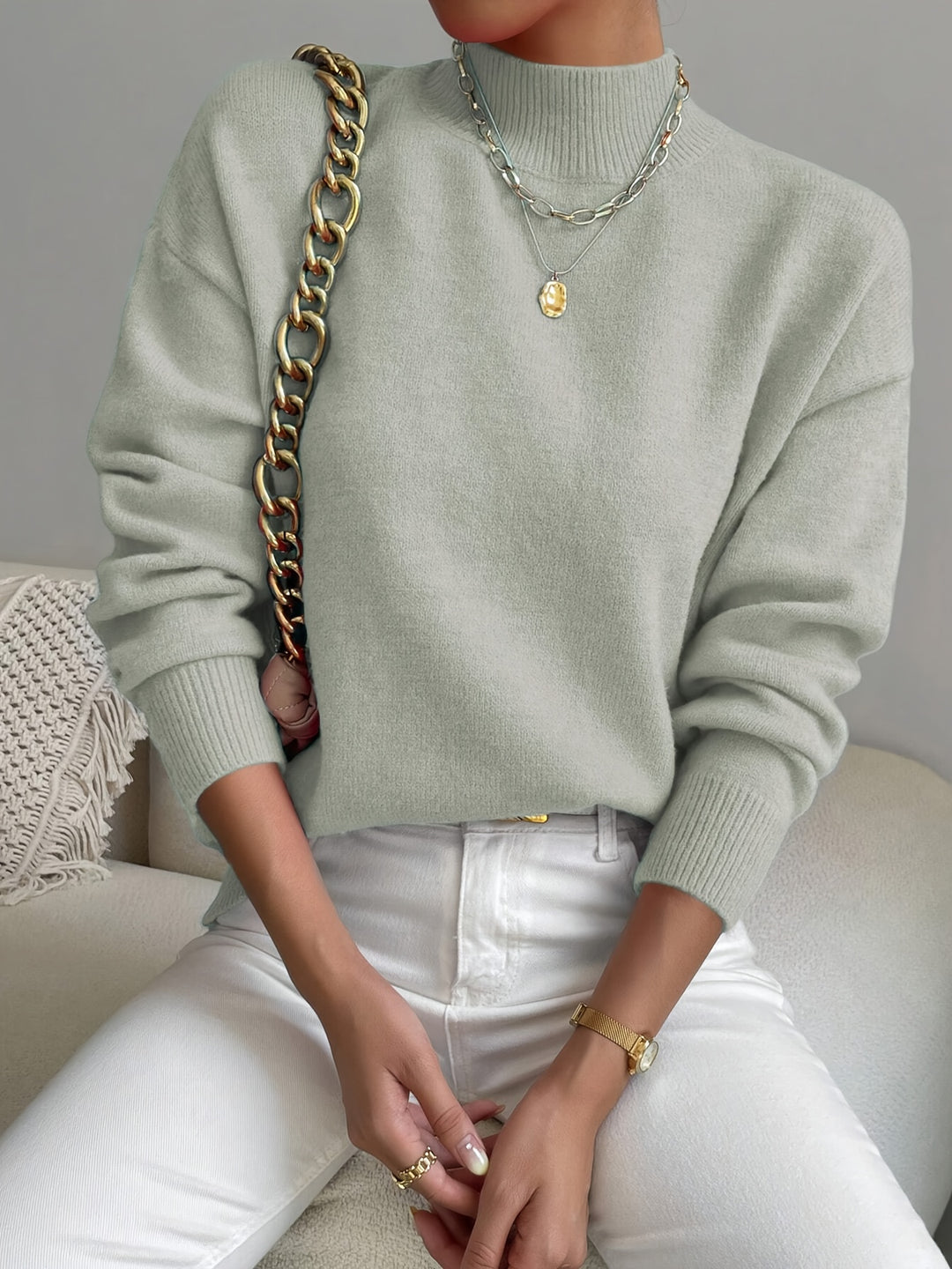 Lucille | Cozy Mock Neck Sweater