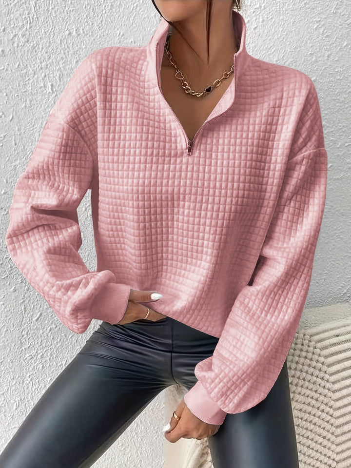 Paige | Textured Quarter-Zip Pullover