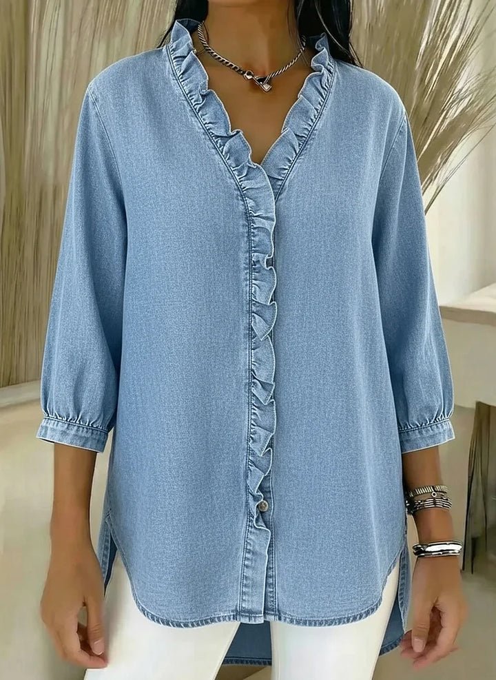 Elisa | Stylish Ruffle Mid Sleeve Blouse