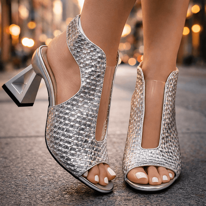 Zinna | Stylish Open Toe Sculpt Heels