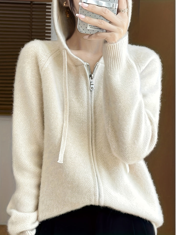 Adele | Hooded Zip-Front Cardigan