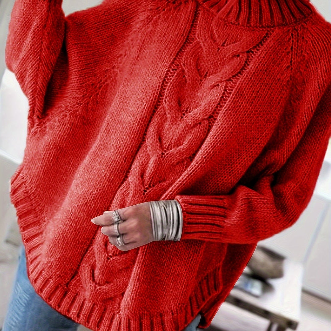 Maisie | Cable-Knit High-Neck Sweater
