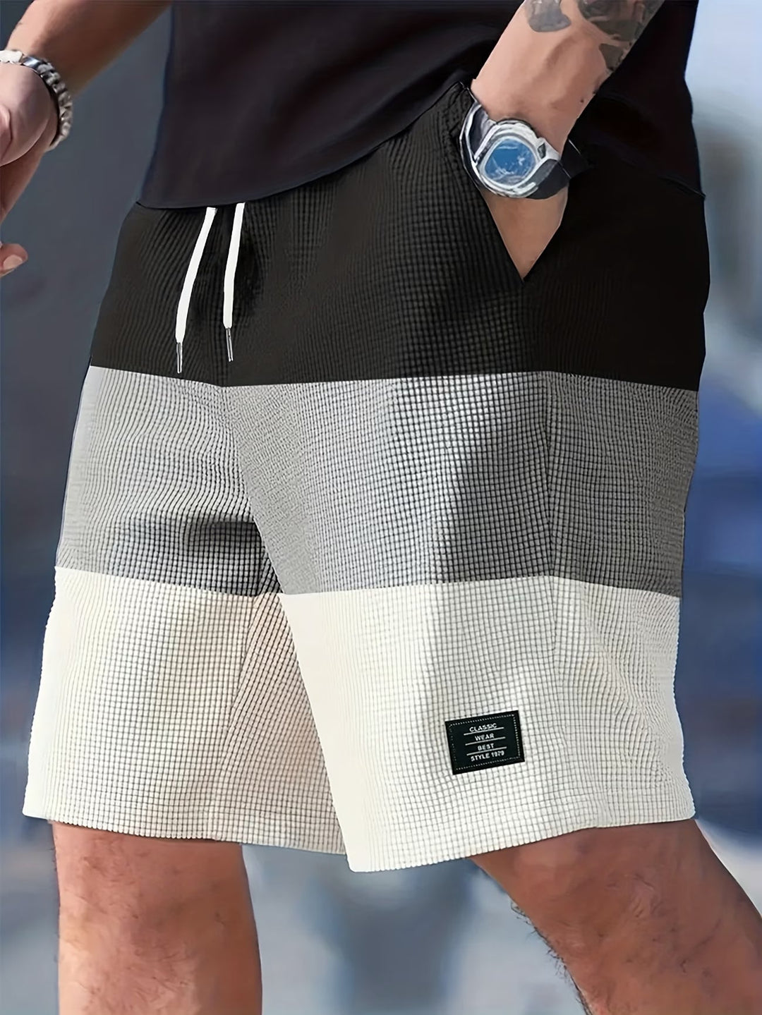 Ethan | Stylish Color Block Casual Shorts