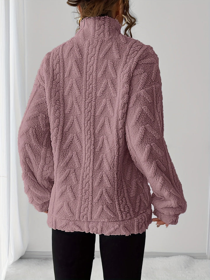 Loretta | Cozy Textured Stand-Collar Pullover