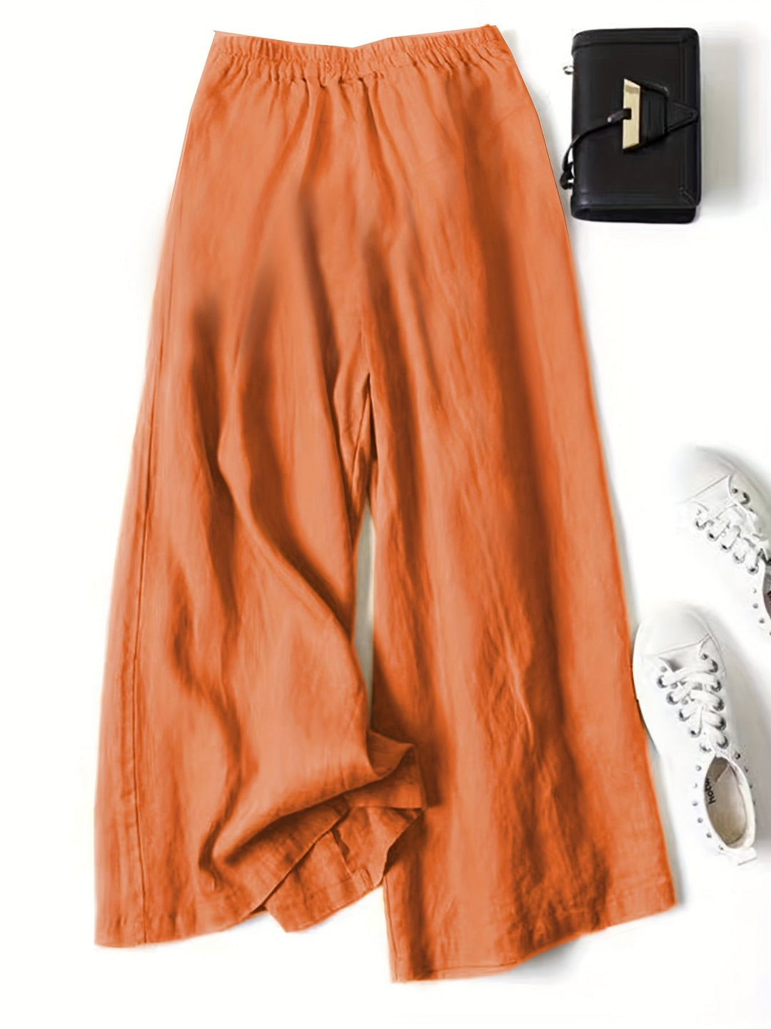 Linen Wide-Leg Ankle Pants