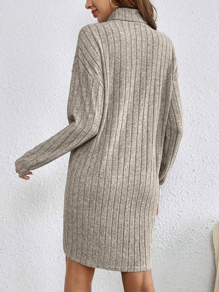 Eloise | Ribbed Turtleneck Sweater Dress