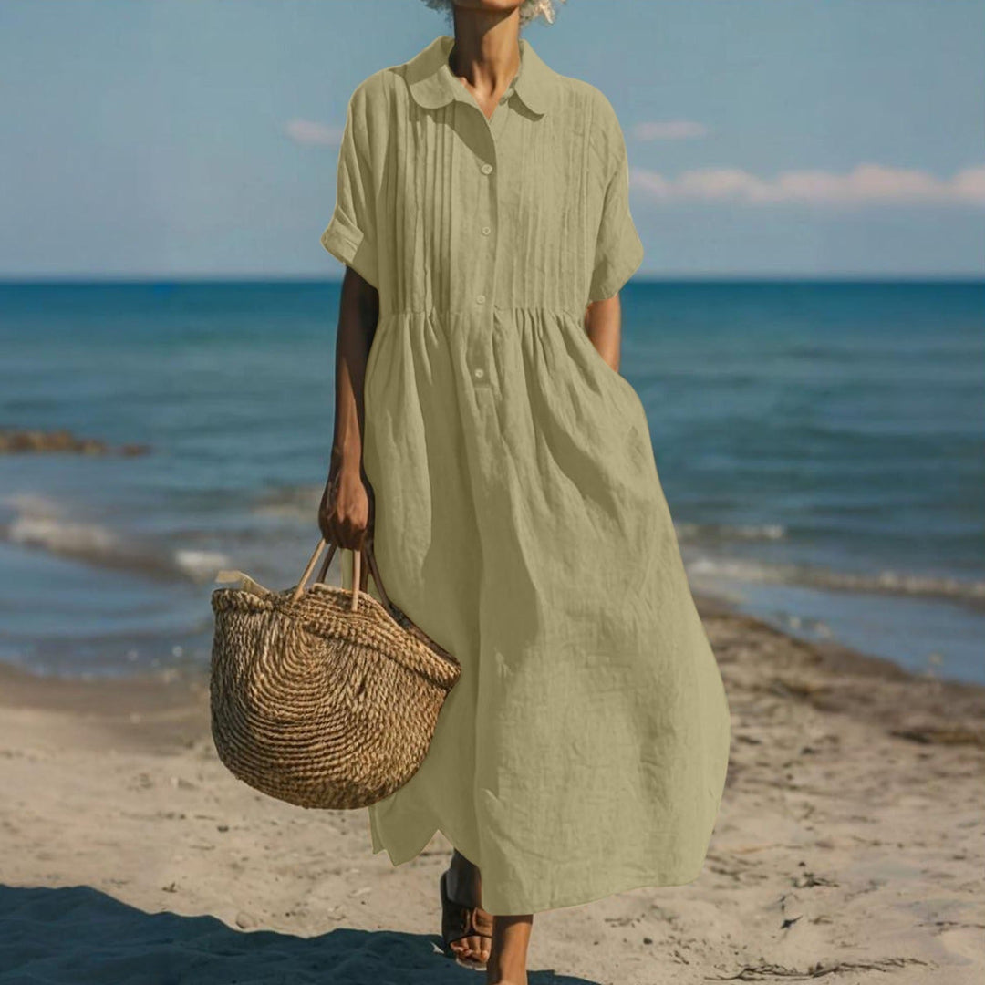 Tahlia | Casual Button Mid Sleeve Dress