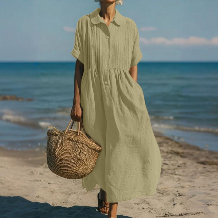 Tahlia | Casual Button Mid Sleeve Dress