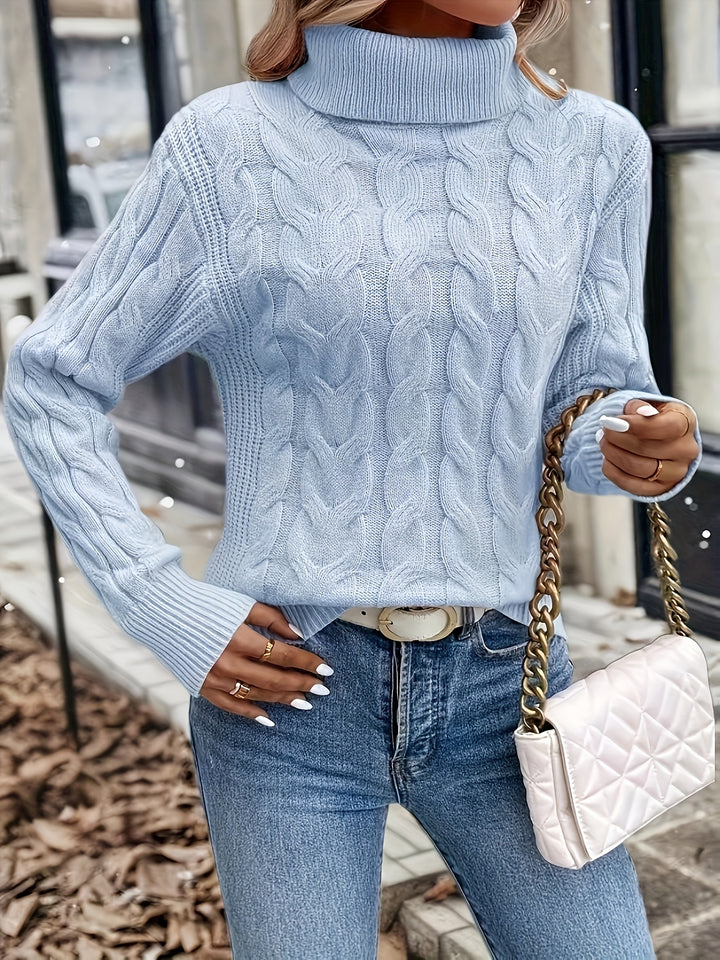 Delphina | Cable-Knit Turtleneck Sweater