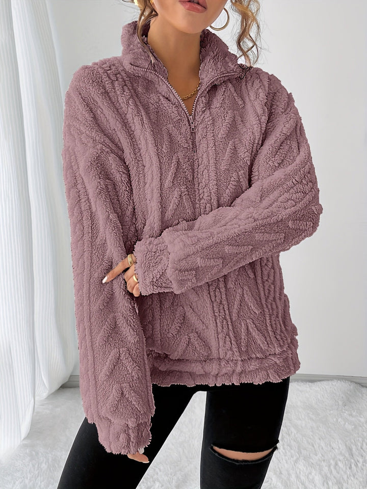Loretta | Cozy Textured Stand-Collar Pullover