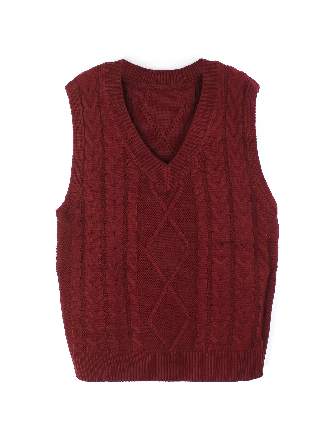 Ramona | Cable-Knit V-Neck Sweater Vest