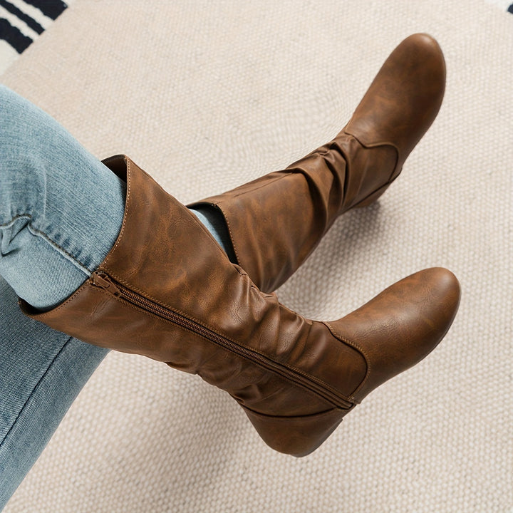 Marlene | Slouch Flat Mid-Calf Boots