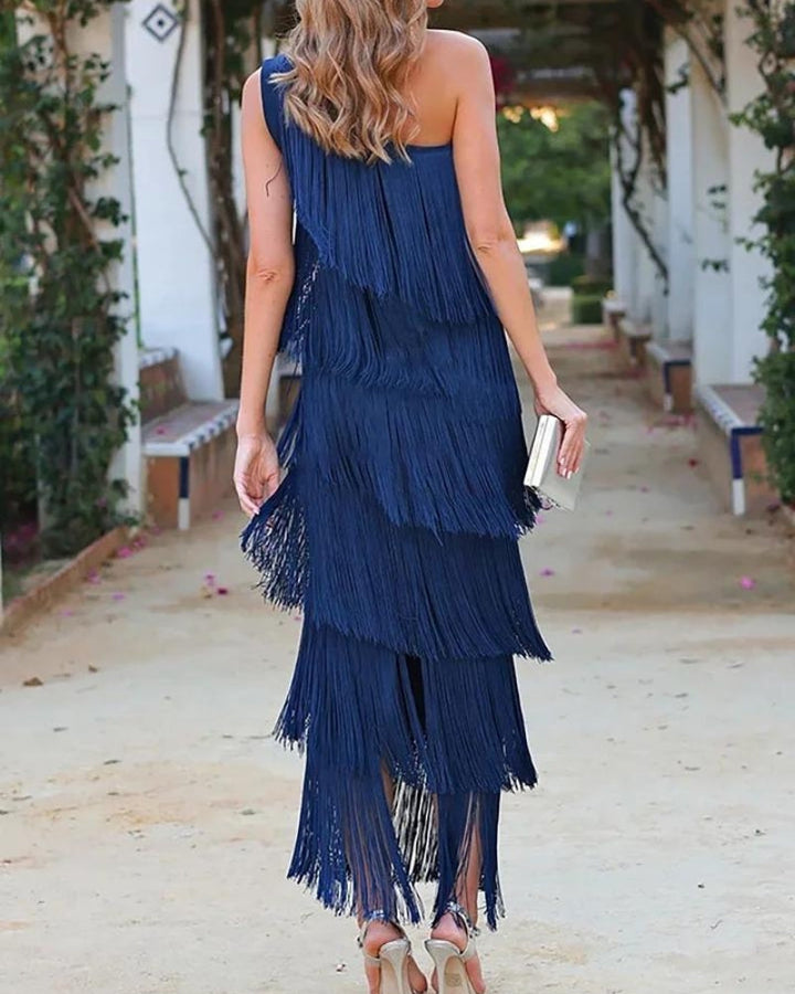 Viviana | Stylish Dropped Shoulders Long Dress