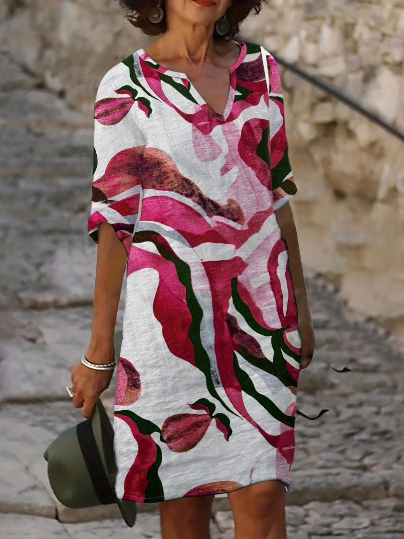 Alessia | Stylish Multicolor Mid Sleeve Dress
