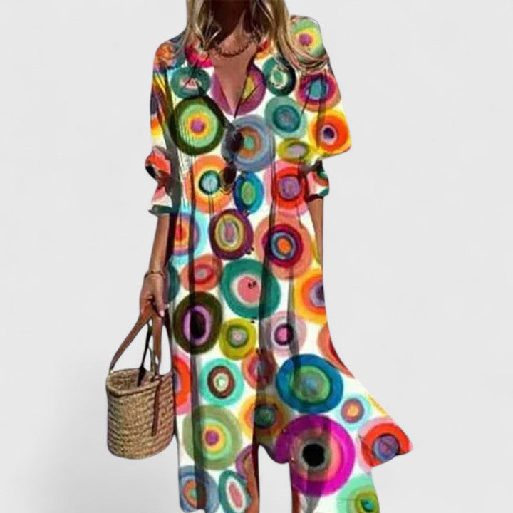 Danika | Elegant Multicolor Boho Dress
