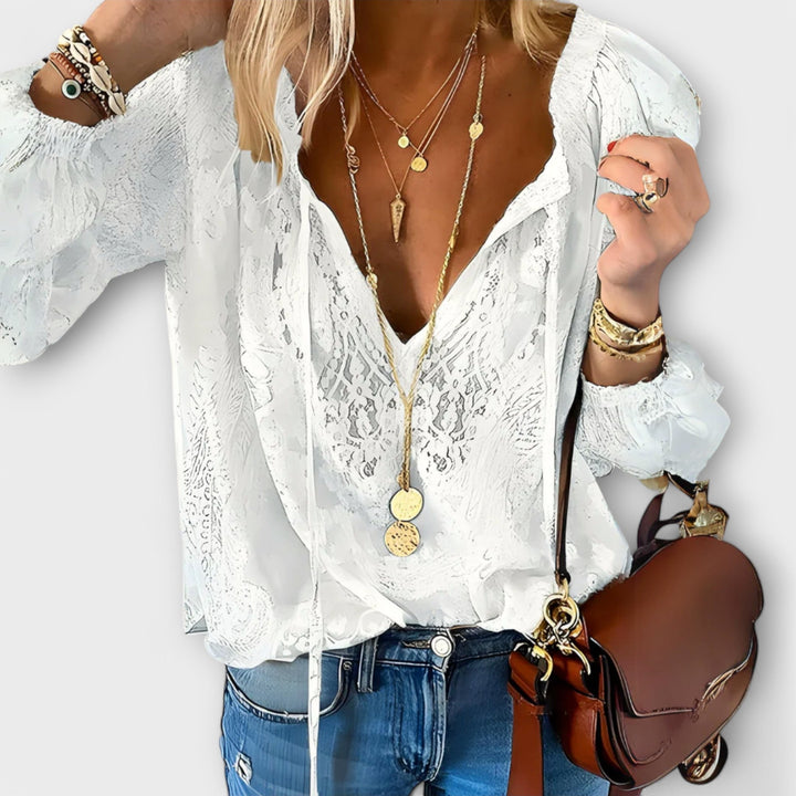 Seraphina | Flowy Tie-Neck Blouse