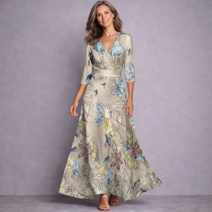 Carissa | Elegant Mid Sleeve Maxi Dress