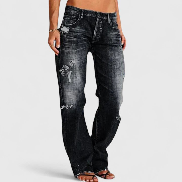 Emma | Stylish Rugged Wide-Leg Jeans