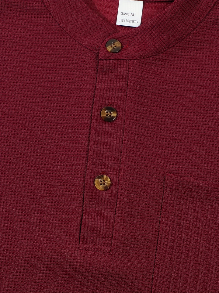 Corbin | Textured Long Sleeve Henley Shirt