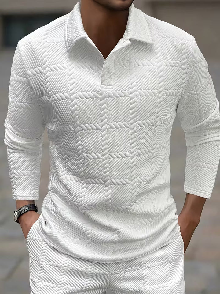 Lorcan | Classic Knit Jacquard Collar Shirt