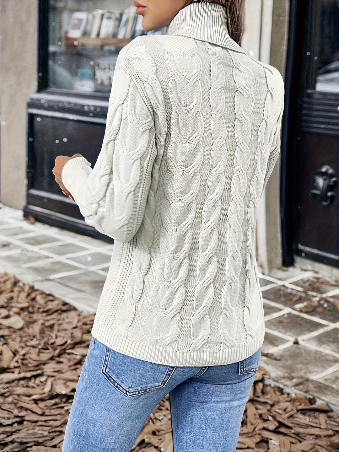 Delphina | Cable-Knit Turtleneck Sweater