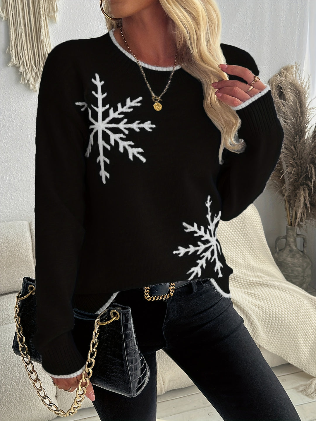 Holly | Snowflake Knit Sweater