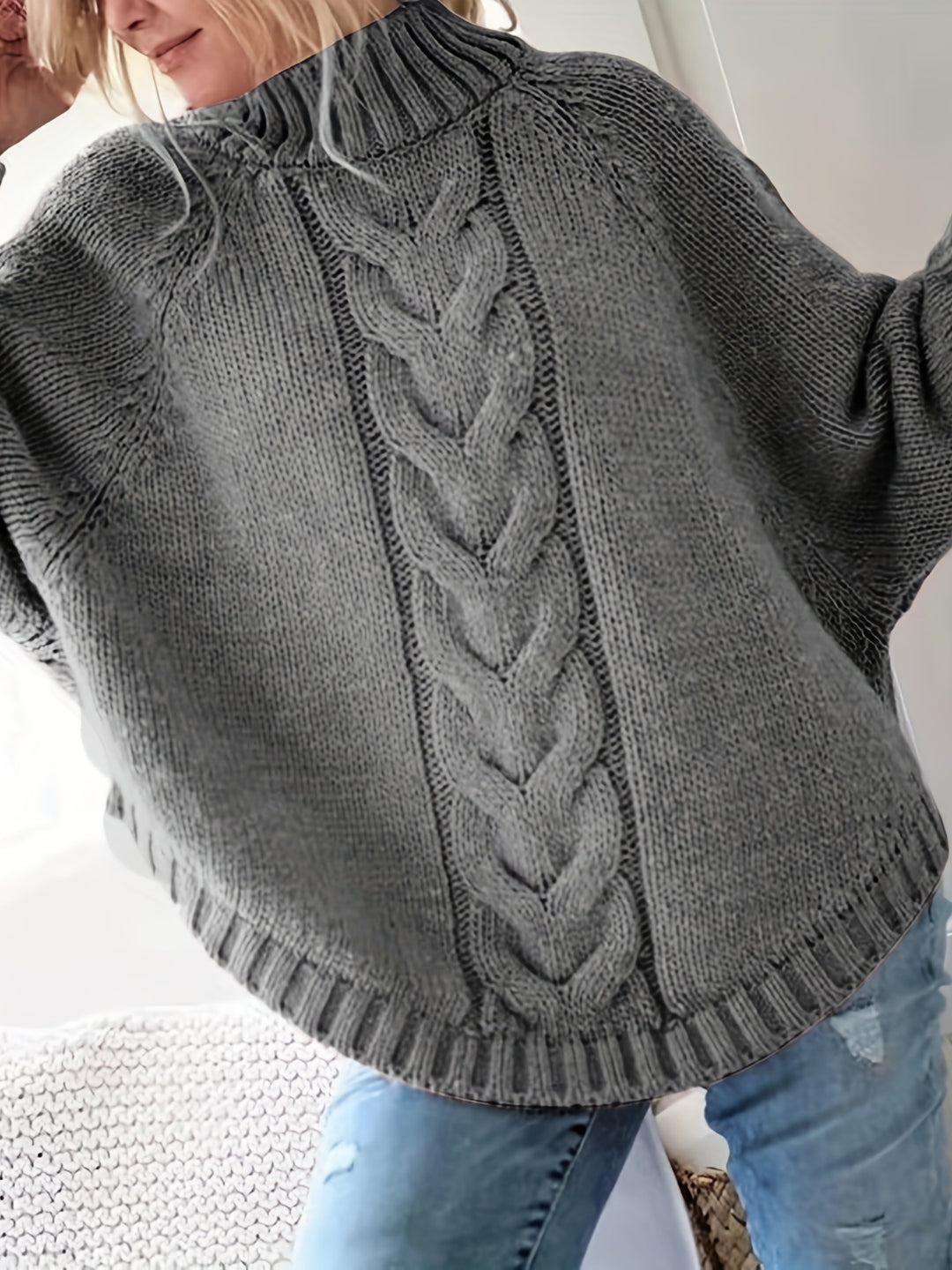 Maisie | Cable-Knit High-Neck Sweater
