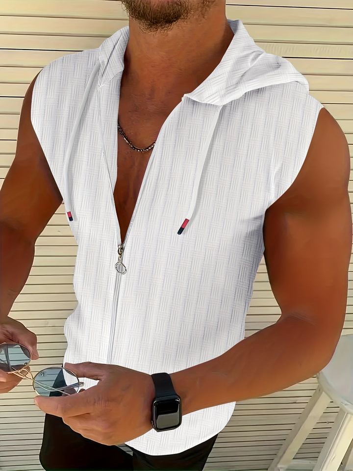 Roman | Textured Hooded Sleeveless Hoodie