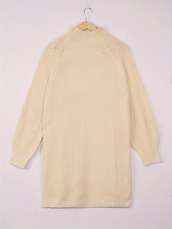 Elaine | Relaxed Half-Turtleneck Sweater Dress
