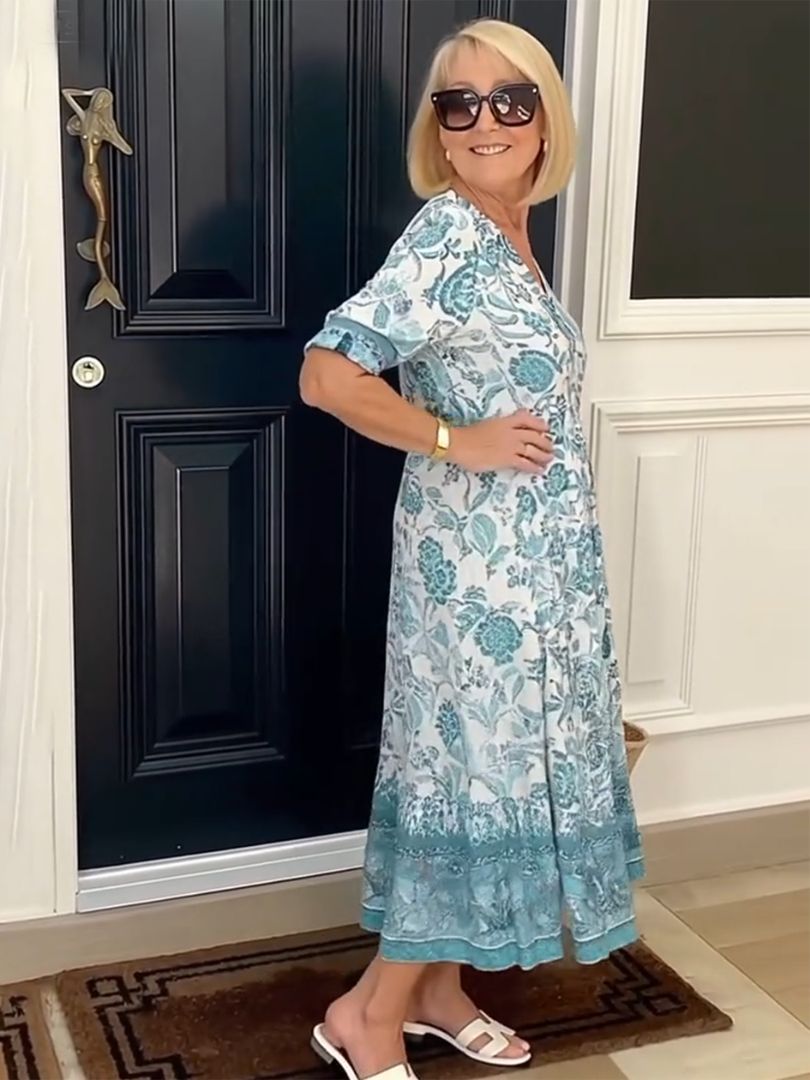 Rosalie | Graceful V-Neck Floral Dress